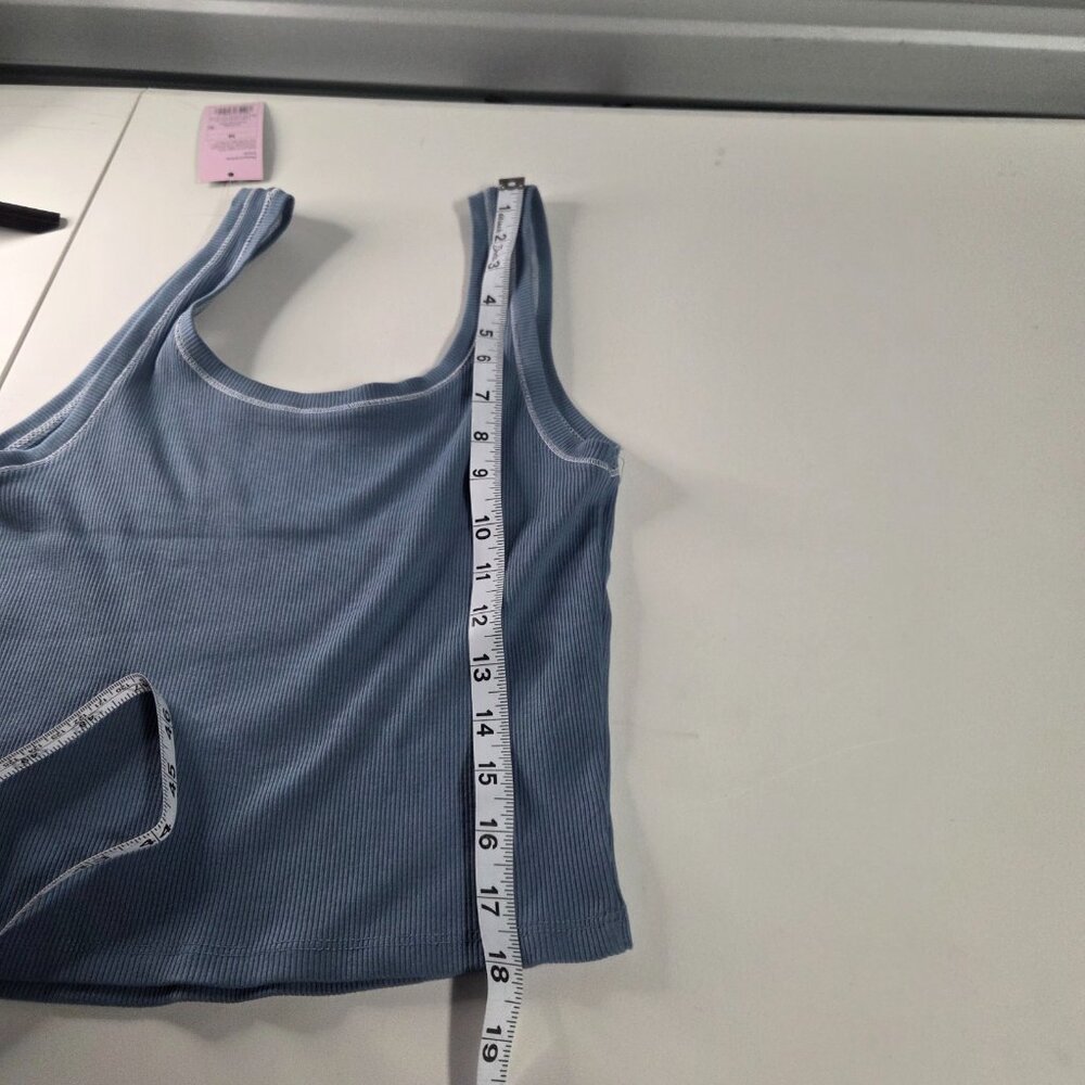 Wild Fable Slate Blue Ribbed Crop Tank Top M NWT‎ - Picture 4 of 4